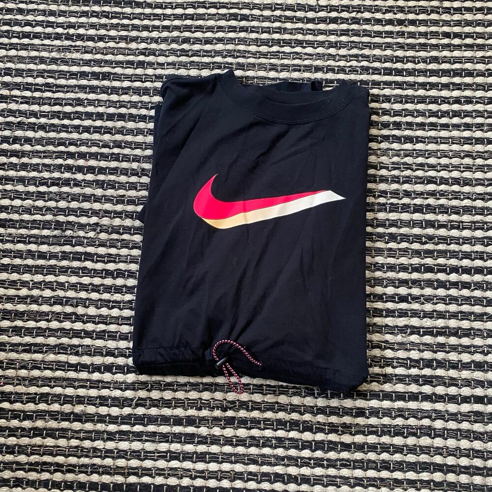 🌿Nike Womens Icon Clash Black Knit Drawstring Waist Dress 1X
